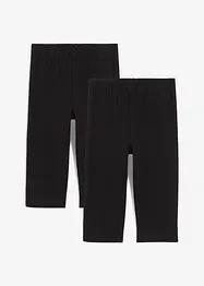 Leggings a pinocchietto in misto cotone elasticizzato (pacco da 2), bonprix