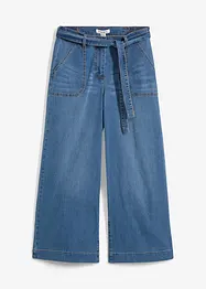 Jeans wide leg cropped con cinta comoda, vita alta, bonprix