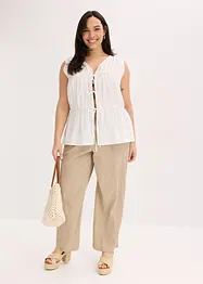 Blusa senza maniche con volant e laccetti, bonprix