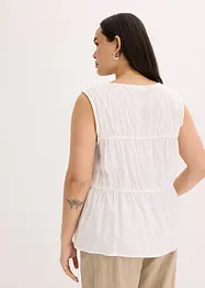 Blusa senza maniche con volant e laccetti, bonprix
