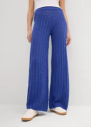 Pantaloni di maglia con elastico in vita e motivo traforato, bonprix
