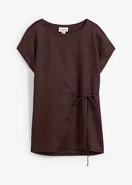 Maglia in puro lino con inserto in tessuto, bonprix