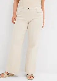 Jeans wide leg con cinta comoda, vita media, bonprix