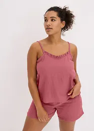 Pigiama estivo in mussola con spalline sottili, bonprix