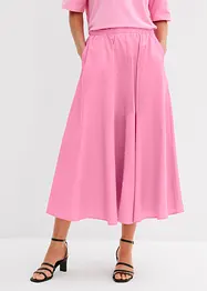 Gonna midi in misto cotone elasticizzato, bonprix