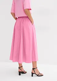 Gonna midi in misto cotone elasticizzato, bonprix