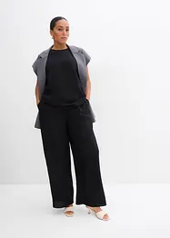 Pantaloni in misto viscosa crinkle strutturato, bonprix