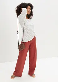 Pantaloni a palazzo lunghi  in misto lino, bonprix