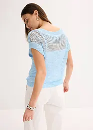 Maglione traforato in filato a nastro lucido, bonprix