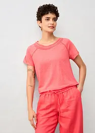 Maglia in puro lino con pizzo, bonprix