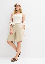 Bermuda in misto lino e viscosa, vita alta, bonprix