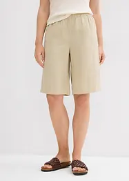 Bermuda in misto lino e viscosa, vita alta, bonprix