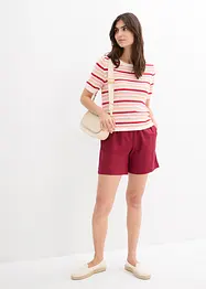 Shorts paper bag in misto lino, bonprix
