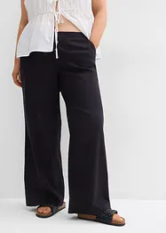 Pantaloni a palazzo in misto lino extra lunghi, bonprix