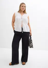 Pantaloni a palazzo in misto lino extra lunghi, bonprix