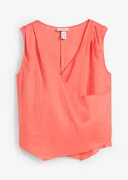Top in puro lino con effetto a portafoglio, bonprix
