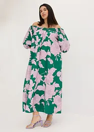 Abito con spalle scoperte in puro cotone fantasia, bonprix