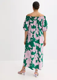 Abito con spalle scoperte in puro cotone fantasia, bonprix