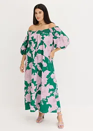 Abito con spalle scoperte in puro cotone fantasia, bonprix