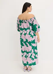 Abito con spalle scoperte in puro cotone fantasia, bonprix