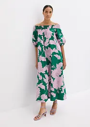 Abito con spalle scoperte in puro cotone fantasia, bonprix