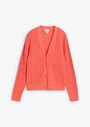 Cardigan traforato in misto lino, bonprix