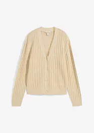 Cardigan traforato in misto lino, bonprix