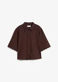 Camicia cropped in misto lino, bonprix