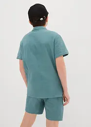 Camicia a maniche corte con colletto alla coreana in morbida mussola, bonprix
