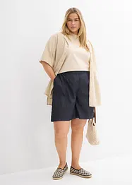 Shorts elasticizzati in vita in fresco misto lino, bonprix