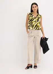 Top in jersey con pieghe plissettate e spalline imbottite, bonprix