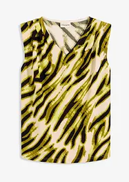 Top in jersey con pieghe plissettate e spalline imbottite, bonprix