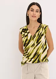 Top in jersey con pieghe plissettate e spalline imbottite, bonprix