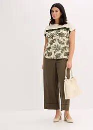 Maglia con fascia di pizzo e fantasia paisley, bonprix