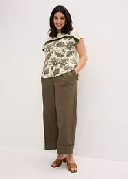 Pantaloni con pinces in cotone elasticizzato, bonprix