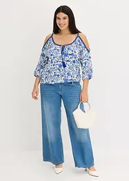 Maglia con pizzo in misto viscosa morbido, bonprix