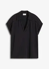Polo in piquet di viscosa con inserto di pizzo, bonprix
