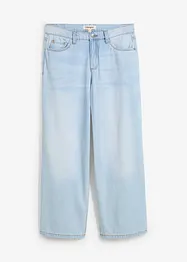 Baggy jeans cropped ultra morbidi, vita media, bonprix