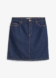 Gonna di jeans low stretch, vita media, bonprix