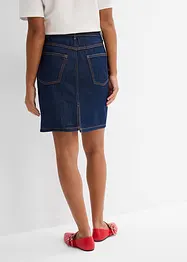 Gonna di jeans low stretch, vita media, bonprix