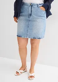 Gonna di jeans low stretch, vita media, bonprix