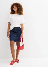 Gonna di jeans low stretch, vita media, bonprix