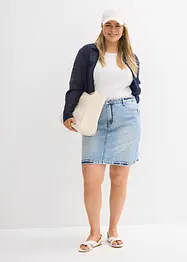 Gonna di jeans low stretch, vita media, bonprix