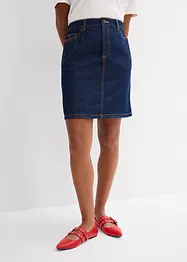 Gonna di jeans low stretch, vita media, bonprix