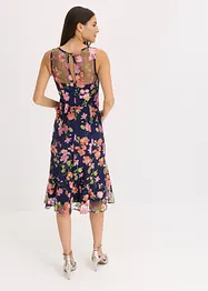 Abito midi con ricamo floreale, bonprix