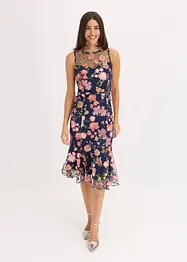 Abito midi con ricamo floreale, bonprix