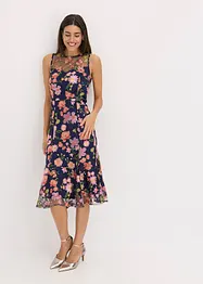 Abito midi con ricamo floreale, bonprix