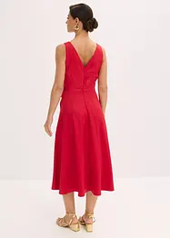 Abito midi in satin lucido con applicazione floreale, bonprix
