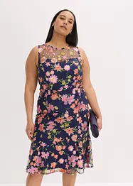 Abito midi con ricamo floreale, bonprix