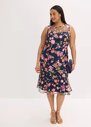 Abito midi con ricamo floreale, bonprix